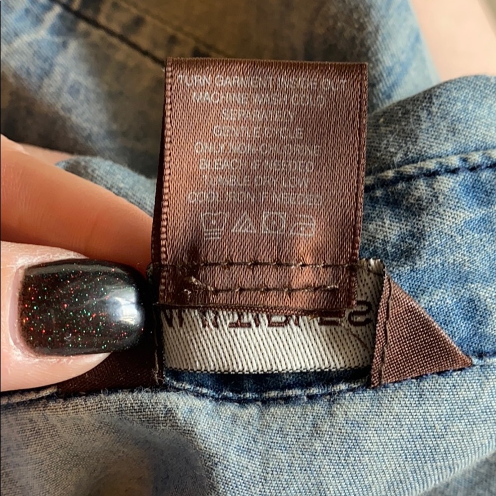 Multiples Small Embroidered Floral Button Up Shirt - image 4